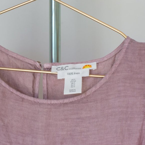 100% Linen Dress Mauve colour from C&C California - Picture 2 of 16